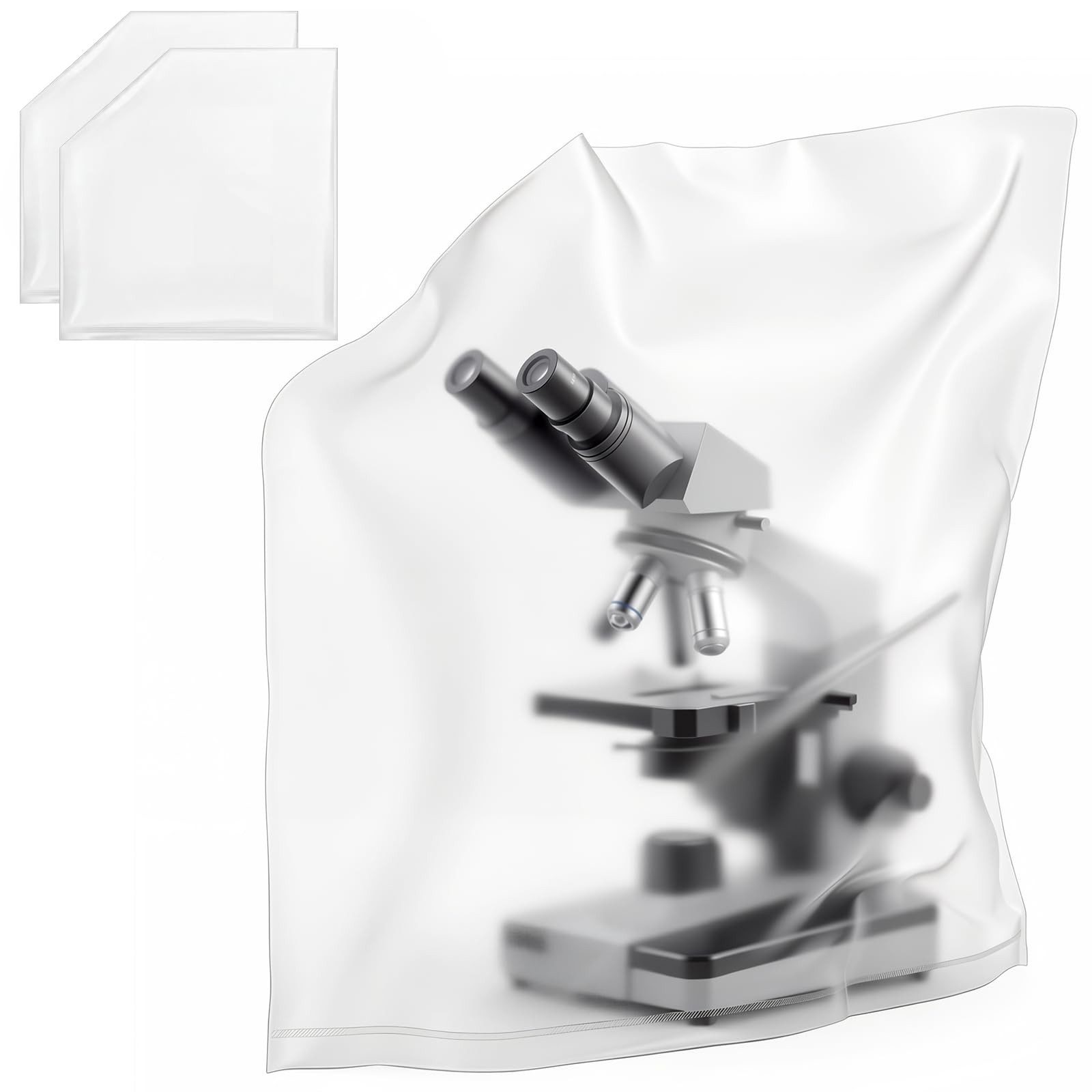 2 Pack Thick Plastic Microscope Dust Cover, Full Sealed Waterproof Protective...