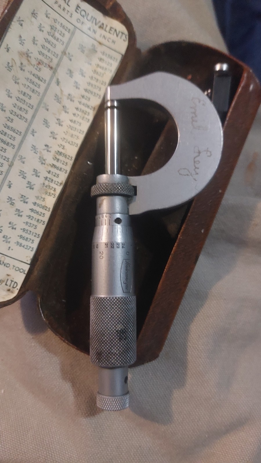 Moore and Wright 1950s micrometer