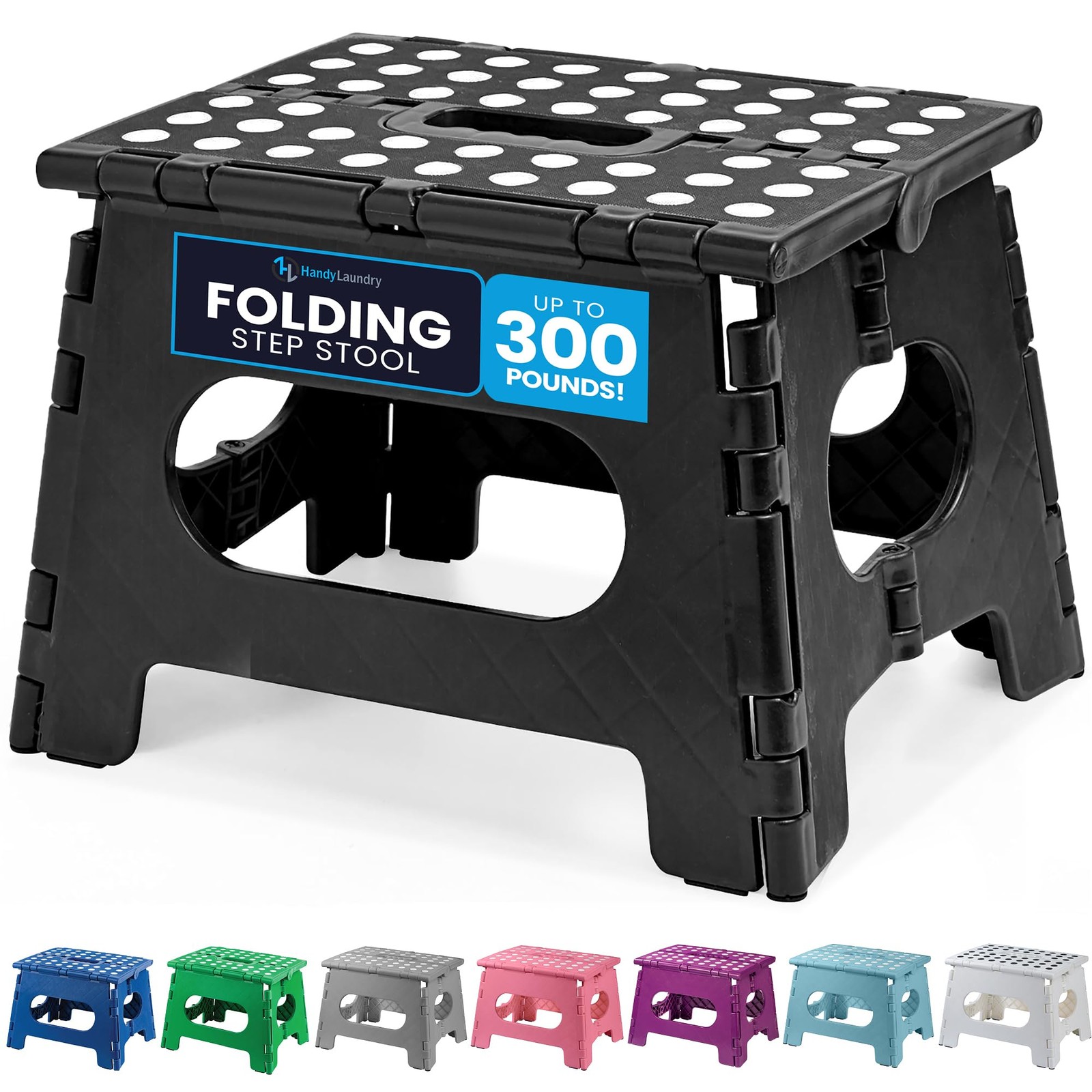 Folding Step Stool - Sturdy Enough Collapsible Stool to Support Adults - Open...