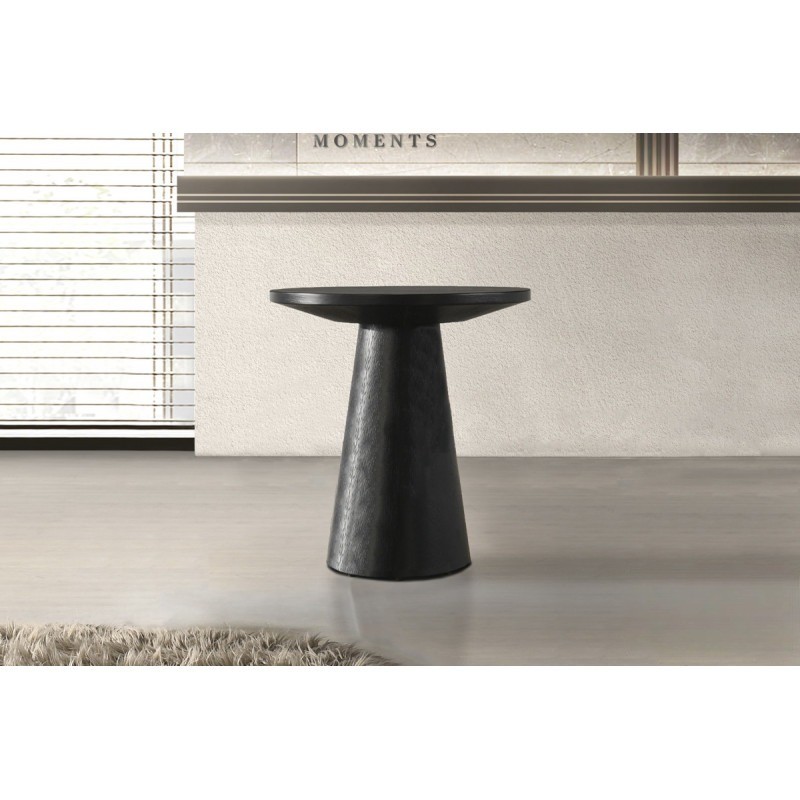 20 in. Round Wood Console Table Modern Living Room Sofa Table with Pedestal Base