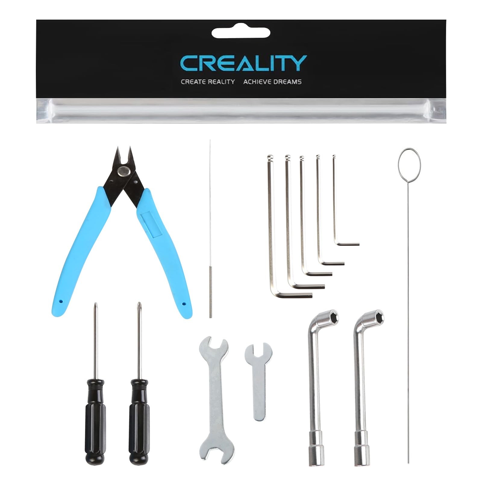 14-Piece 3D Printer Tool Kit for Cleaning, Assembly, and Filament Cutting