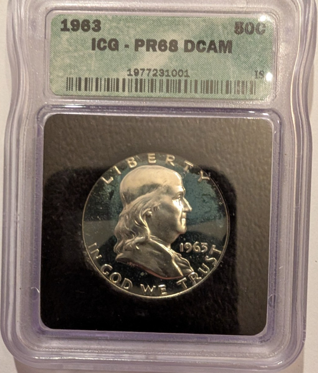 1963 ICG PR68 DCAM FRANKLIN HALF DOLLAR *** SUPERB DEEP MIRROR CAMEO PROOF ***