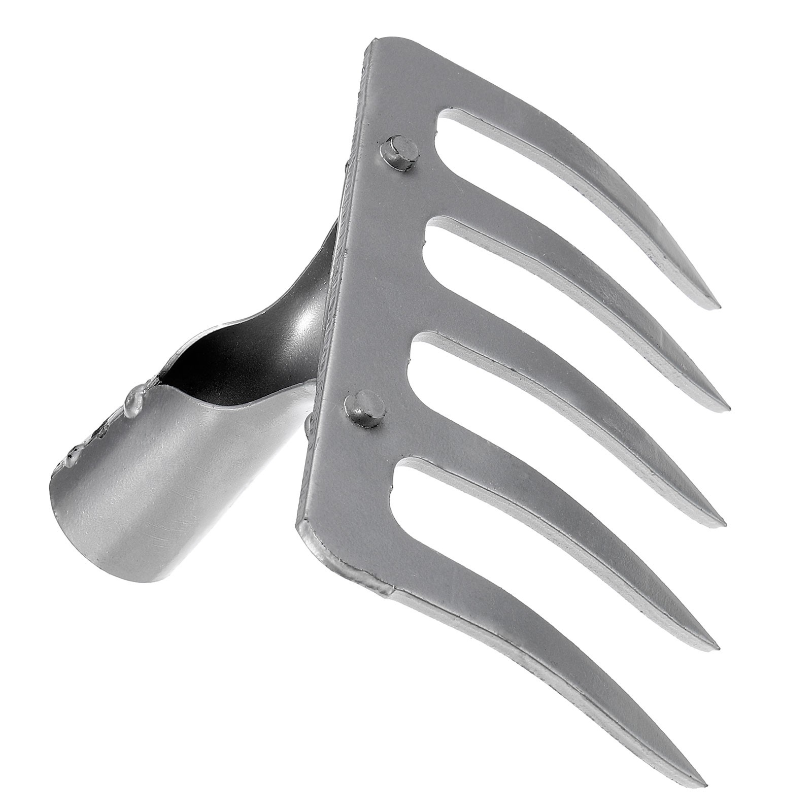 5 Teeth Garden Rake Head Silver Tone without Handle