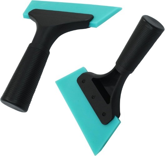 2 Pcs Small Squeegee 5 Inch, Rubber Blade Window Tint Squeeg Color: Light Blue