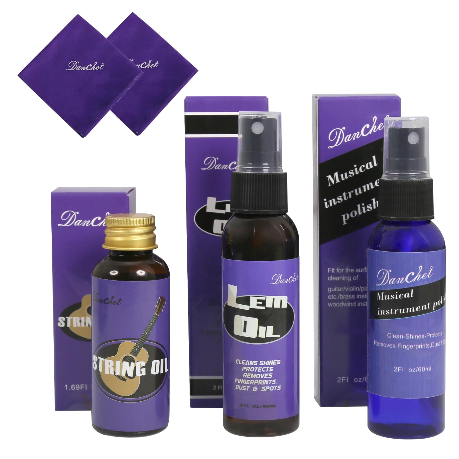 Deluxe Guitar Cleaning Kit: Lemon Oil, Polish & String Oil for Guitar Cleaning