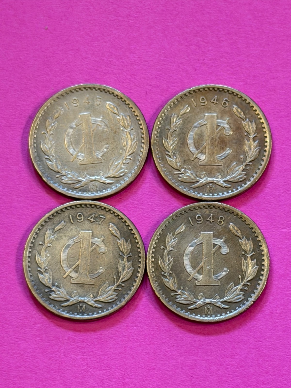 COIN MEXICO 1945 TO 1948 1 CENTAVO FREE SHIPPING