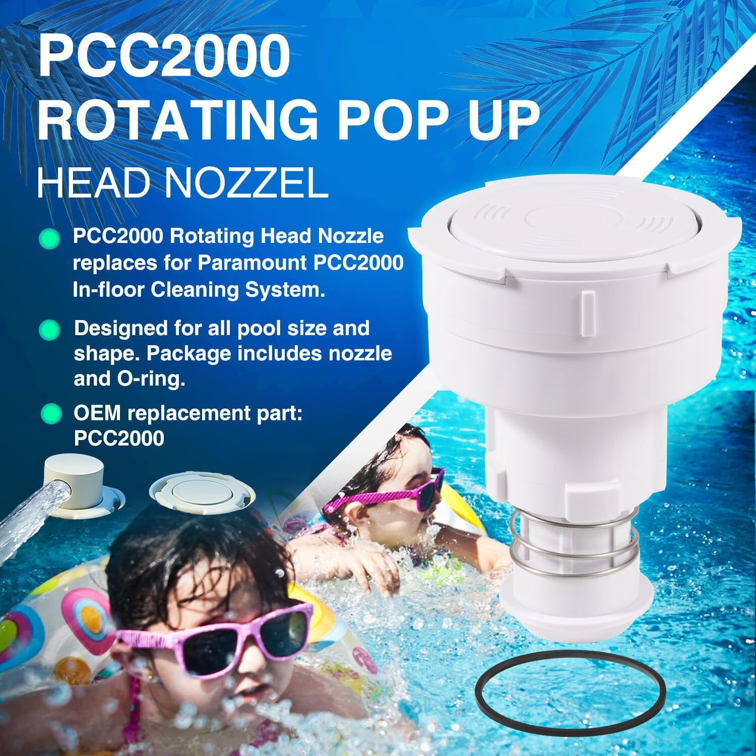 PCC2000 Rotating Pop Up Head Nozzel for Paramount In-Floor Cleaning System