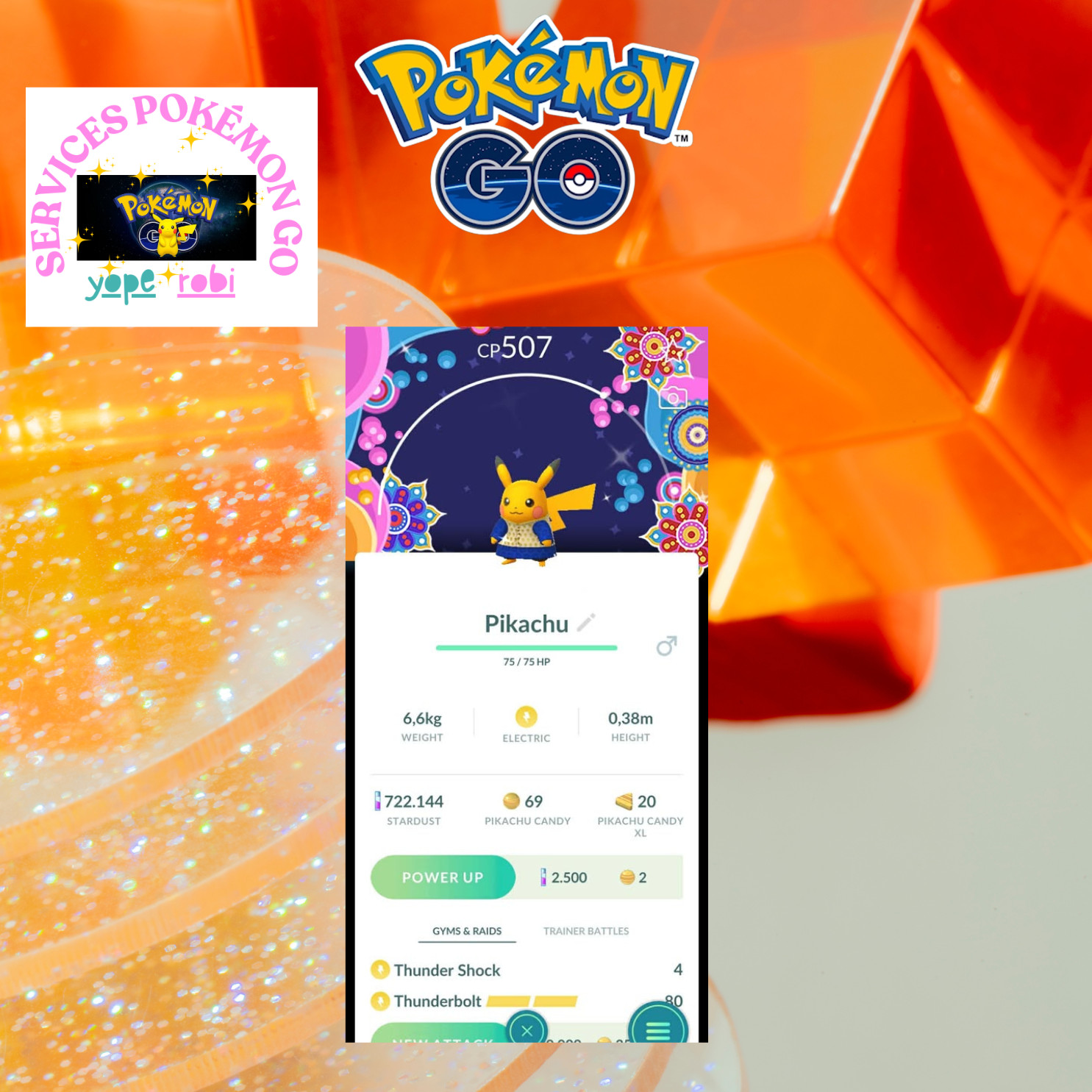 Pokémon Go❀❀Shiny Pikachu Kurta India Back ground-TRADE 20k stardust