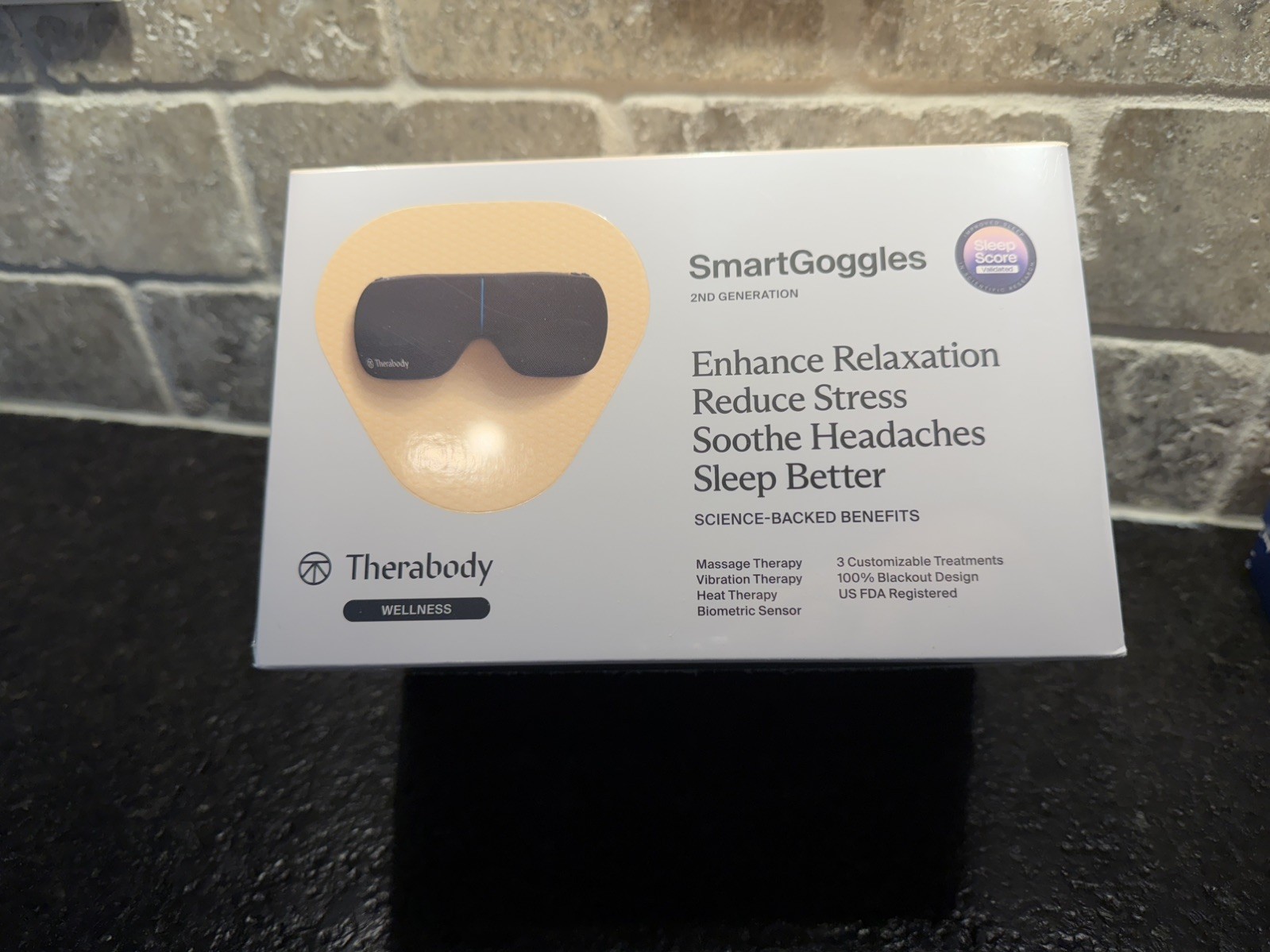 Therabody SmartGoggles Heated Eye & Temple Massage (2nd Generation) Black NEW