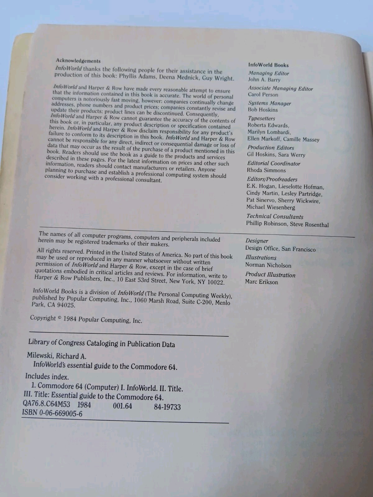InfoWorlds Essential Guide To The Commodore 64 Softcover Book By Milewski