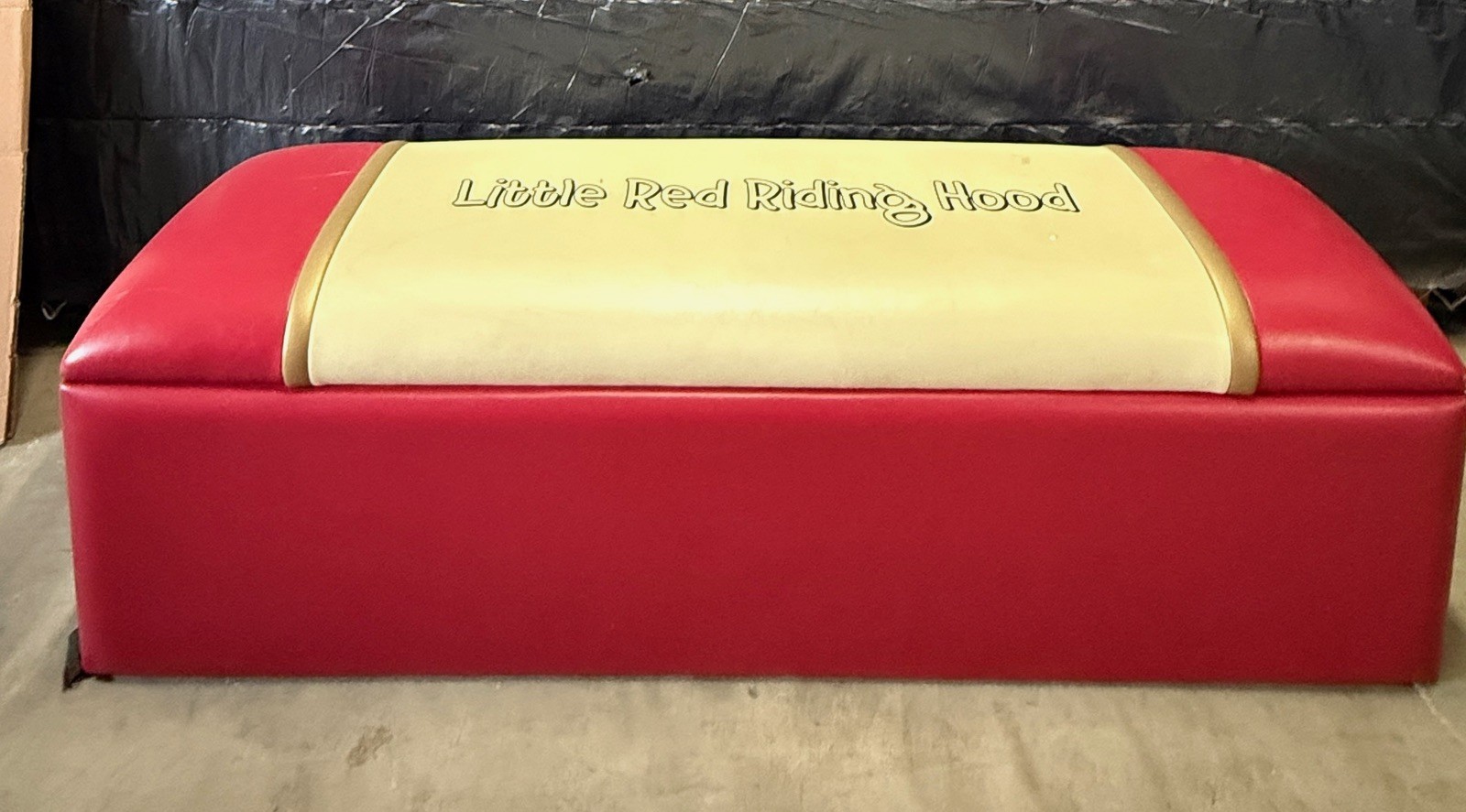 Vtg 5' Ft "Little Red Riding Hood" Custom Made Vinyl Bench Seat - Store Display