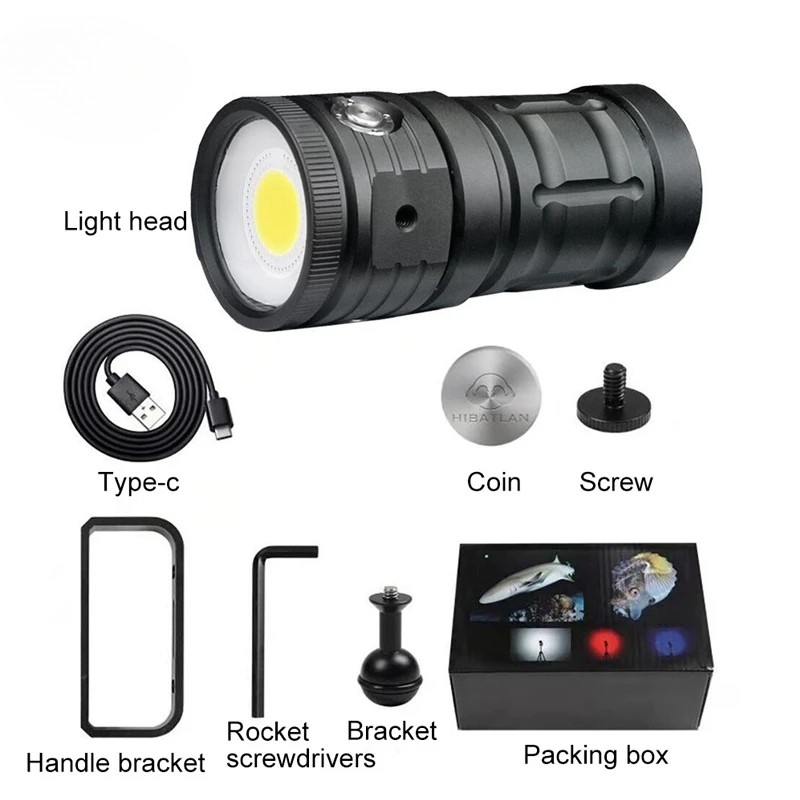 Special Strong Light Flashlight Diving Underwater Diving Photography Light