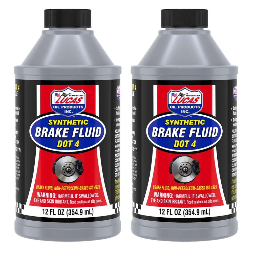 2X LUCAS OIL 10827 SYNTHETIC BRAKE FLUID DOT 4 355ML FMVSS 116 SAE J1704