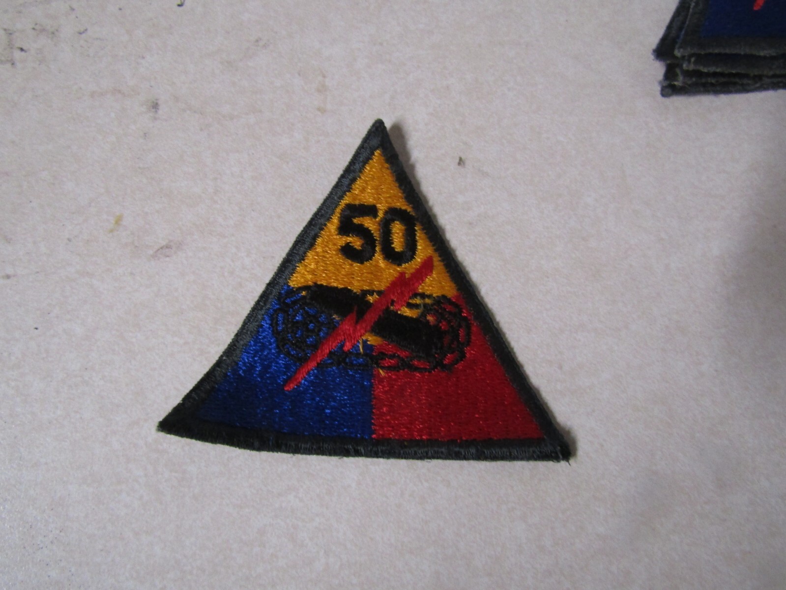 MILITARY PATCH SEW ON OLDER 50TH ARMORED DIVISION