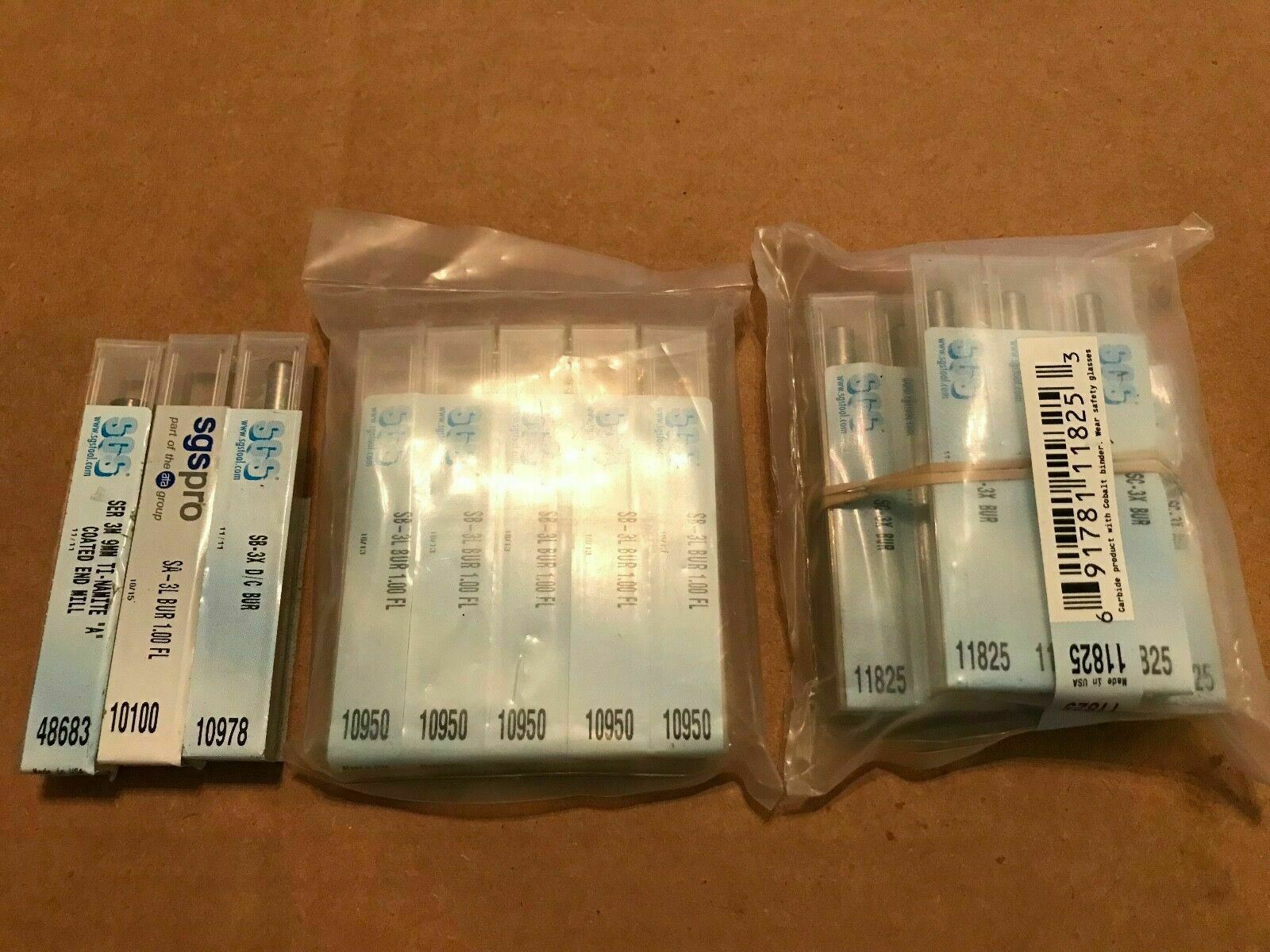 1x NEW SGS Solid Carbide Bur - Cylinder Radius - SC-3X - 1/4" Shank - 11825