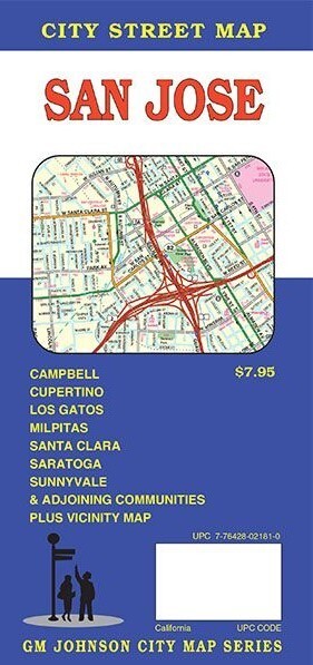 City Street Map of San Jose, Campbell, Cupertino, California, by GMJ Maps