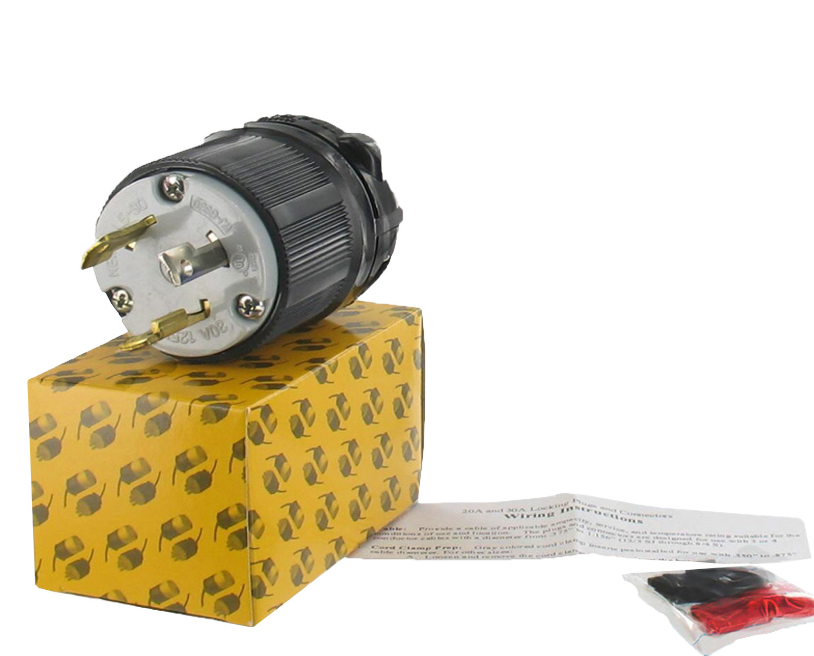 1 Pc Olympia L530P 30A 125V 2-Pole 3-Wire Locking Plug External Cord Grip