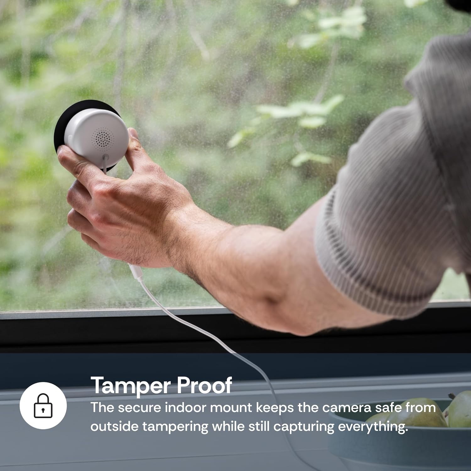 Luna 2K Window Security Camera with Smart AI Alerts & Quick Peel-and-Stick Mount