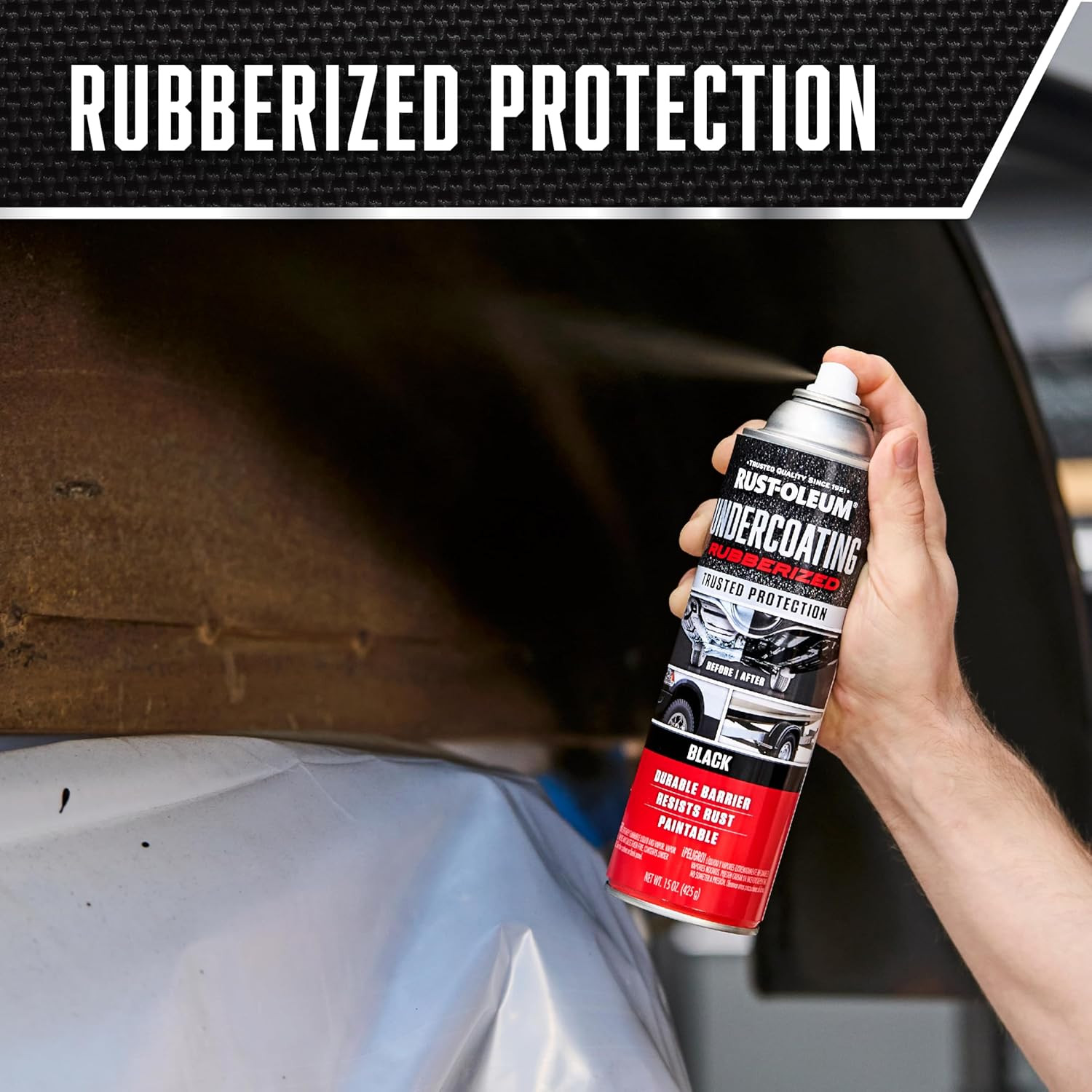 248657 Rubberized Undercoating Spray, 15 Oz, Black