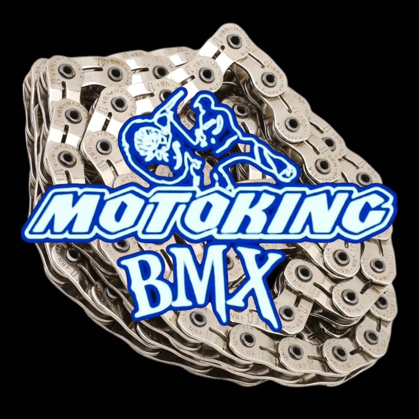MOTOKING BMX PRO HOLLOW PIN HALF LINK BMX RACING 1/2x3/32" x 100L CHAIN SILVER