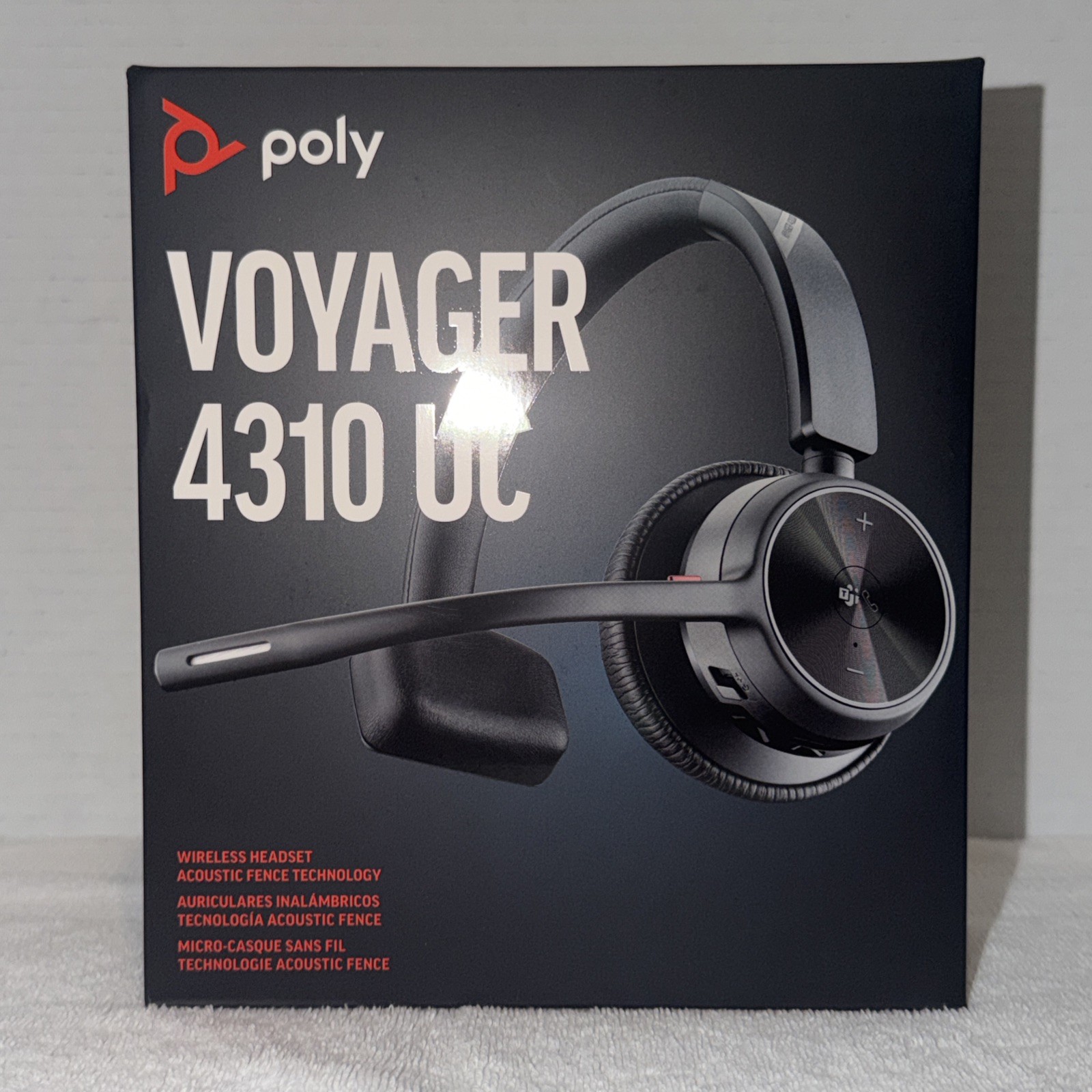 Poly Voyager 4310 UC Wireless Noise Cancelling Single Ear Headset w/mic- NEW
