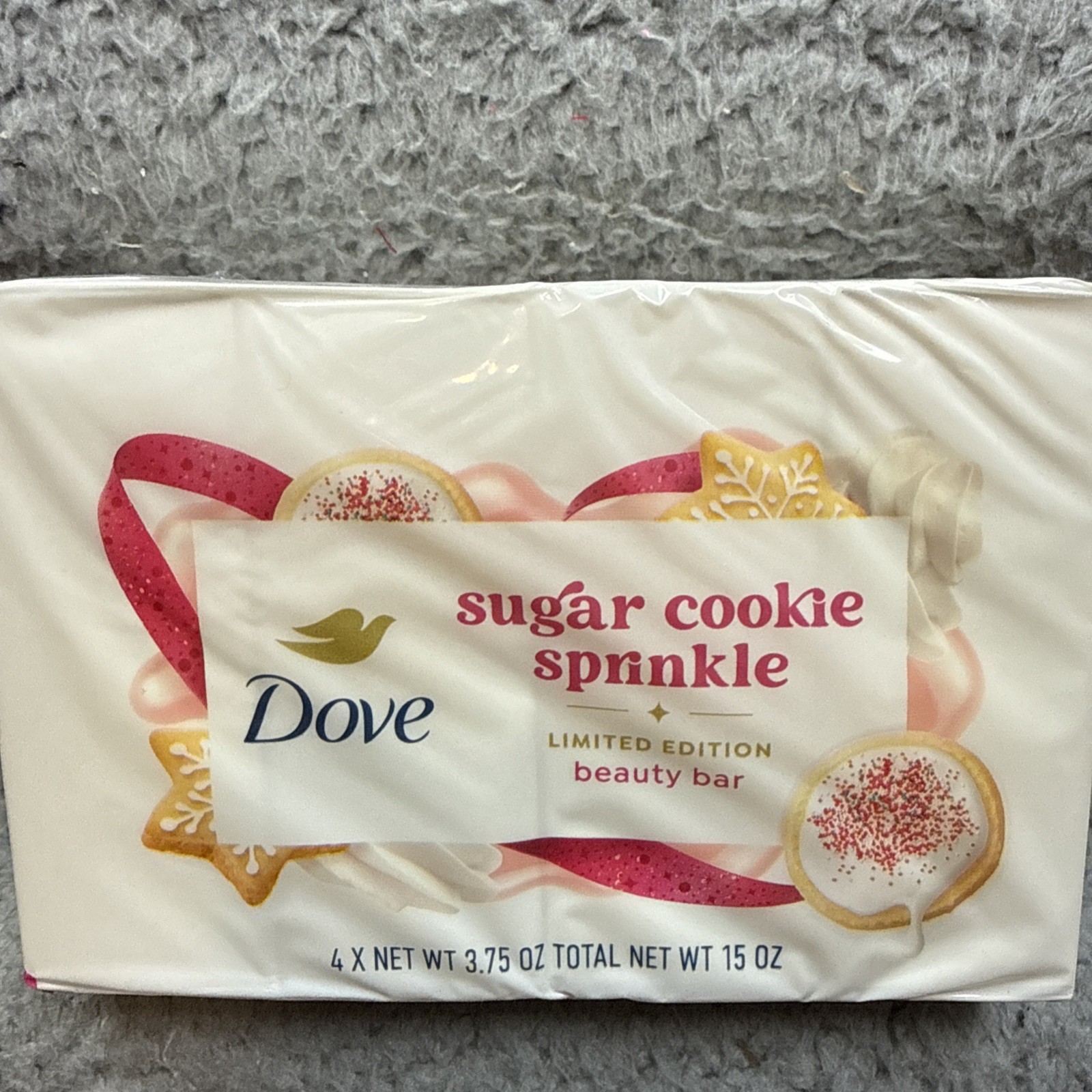 3x Dove Sugar Cookie Sprinkle Limited Edition Beaty Bar Soap 4 Bars
