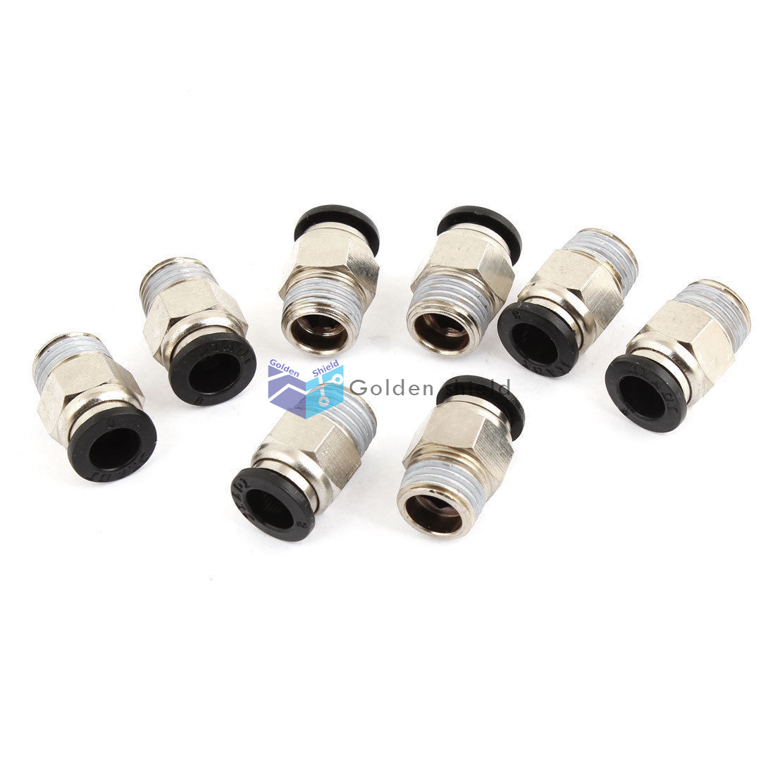 8Pcs 1/2"PT Male Thread 8mm Connector Dia.One TouchTube Push in QuickFittings