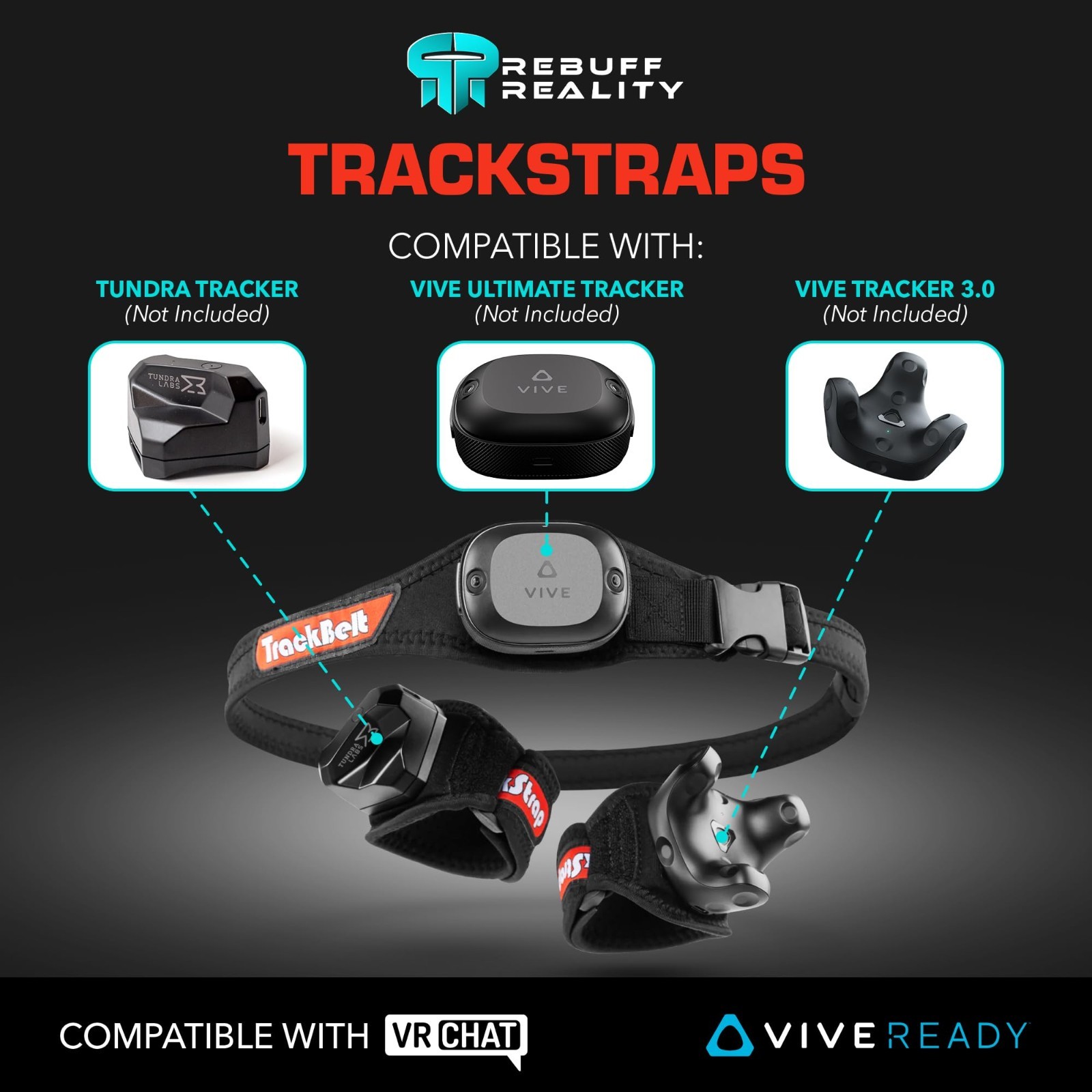 VR Full Body Tracking Straps for Vive Tracker 3.0 & 2.0 - Ultimate VRChat Access