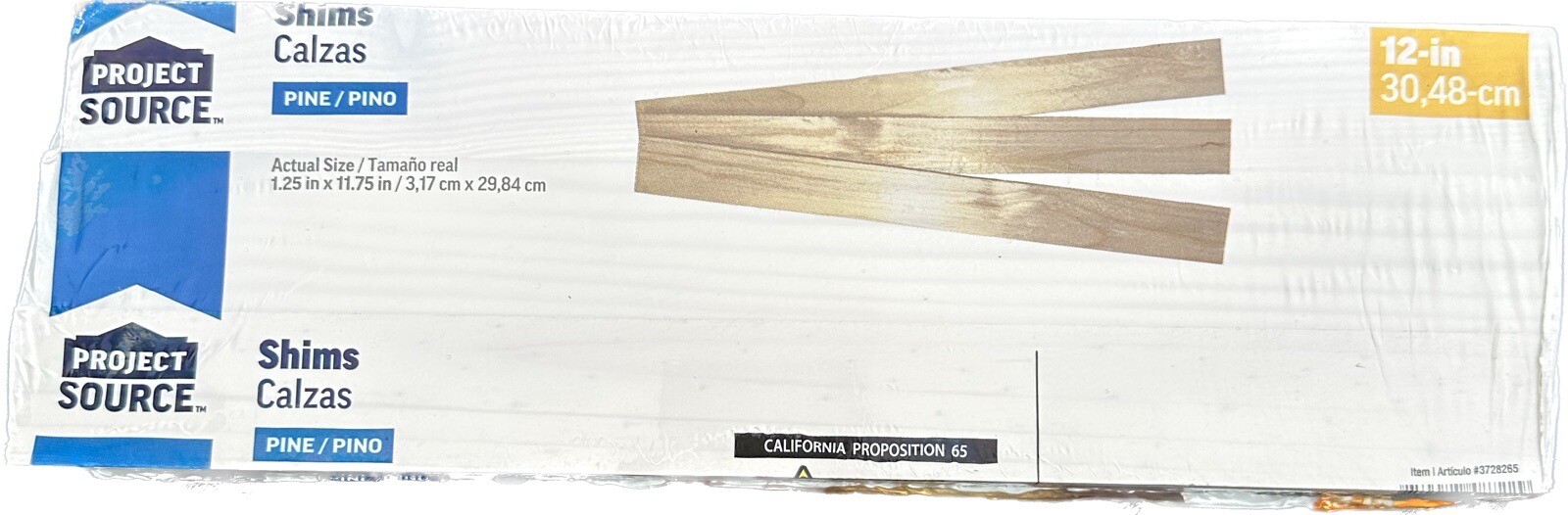 42 Ct Project Source 12 in Pine Wood Shims 3728265 Split Resistant 1-1/4in Wide