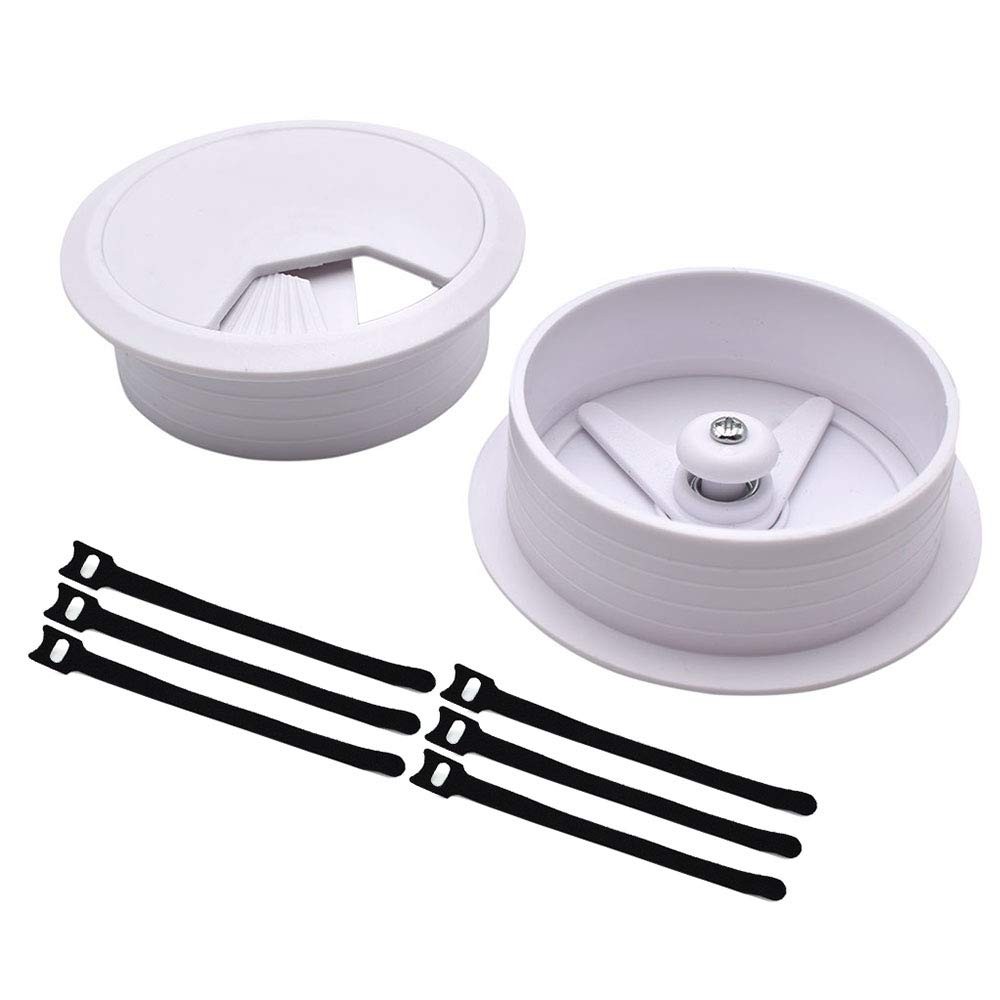 2-3/8 Inch (60mm) White Wire Grommets and Cable Ties 60mm(2-3/8 inch),
