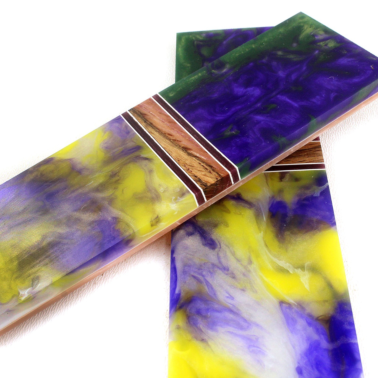 Resin Art Segmented Knife Making Material Scales 6 1/4  x 1 7/8 x 5/16 in