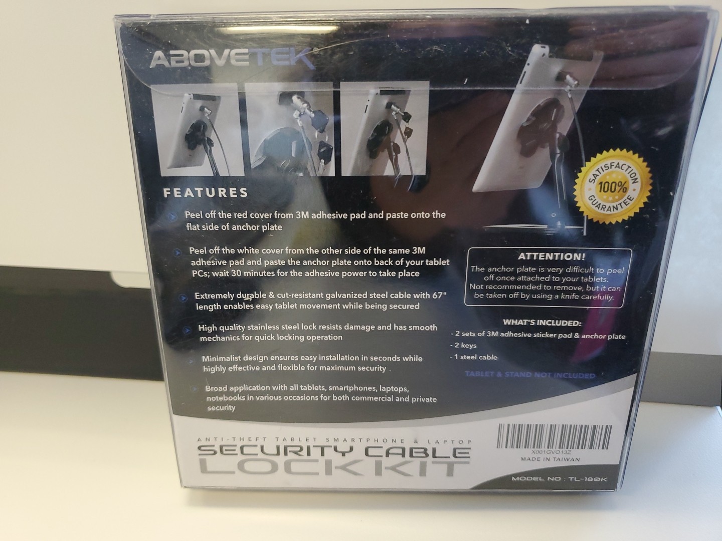 Abovetek T-180K Security Cable Lock Kit