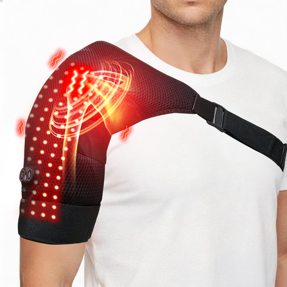 Cordless Shoulder Massager Pain Relief with 3 Vibration Modes & 3 Heating Levels