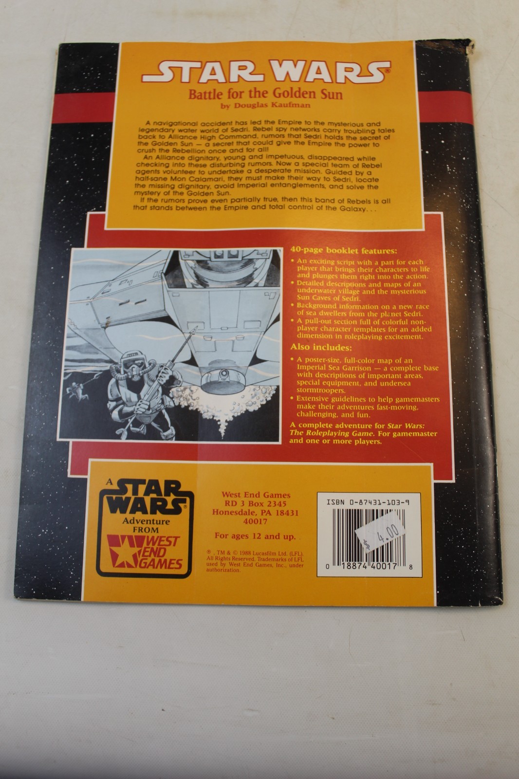 Battle For The Golden Sun Star Wars Roleplaying Game (RPG) West End Games - NEW