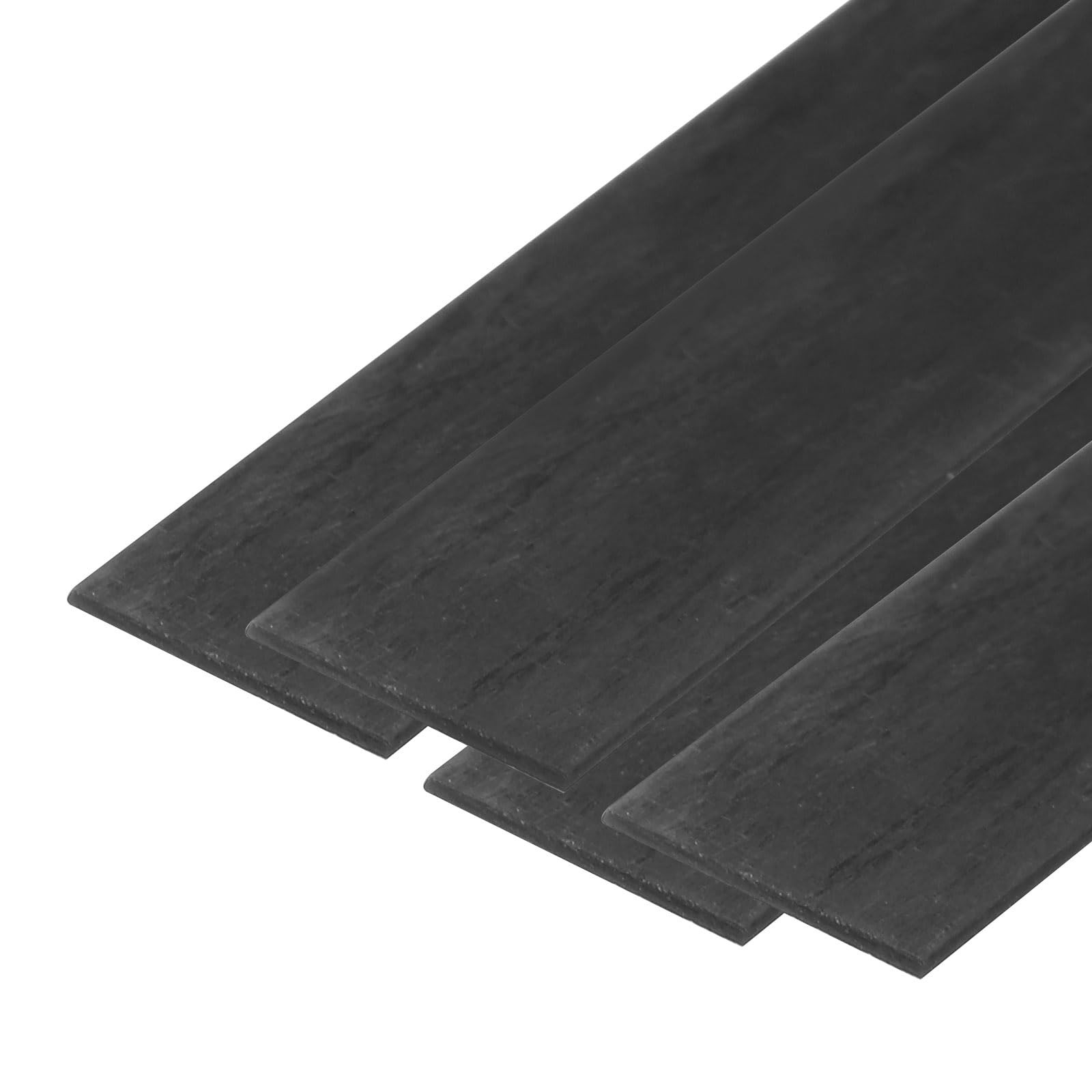 MECCANIXITY 4 Pcs Carbon Fiber Strip 0.5x10mm 500mm 0.5x10x500mm, Black