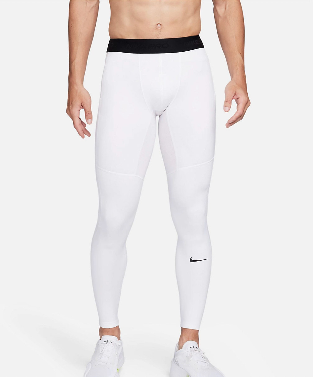 Nike Men's Pro Warm Tights Size S, M & XXL NEW White Dri-Fit