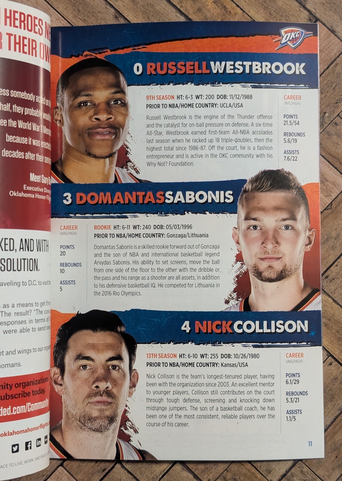 OKC Thunder GameNight Magazine Program - Feb. 28, 2017 vs Jazz - NBA Westbrook