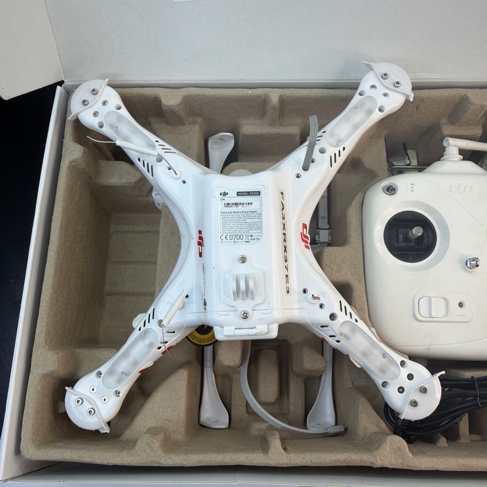 Dji Phantom 1 drone p330d with remote In Box As Is Untested