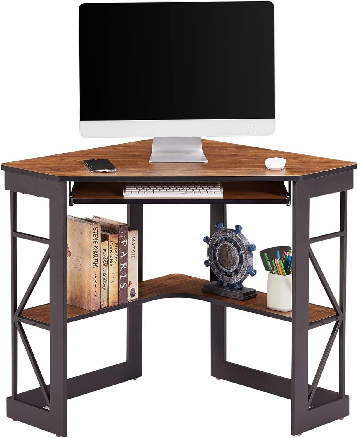 Desk, Corner Tables for Living Room for Small Space Triangle Computer Desk with