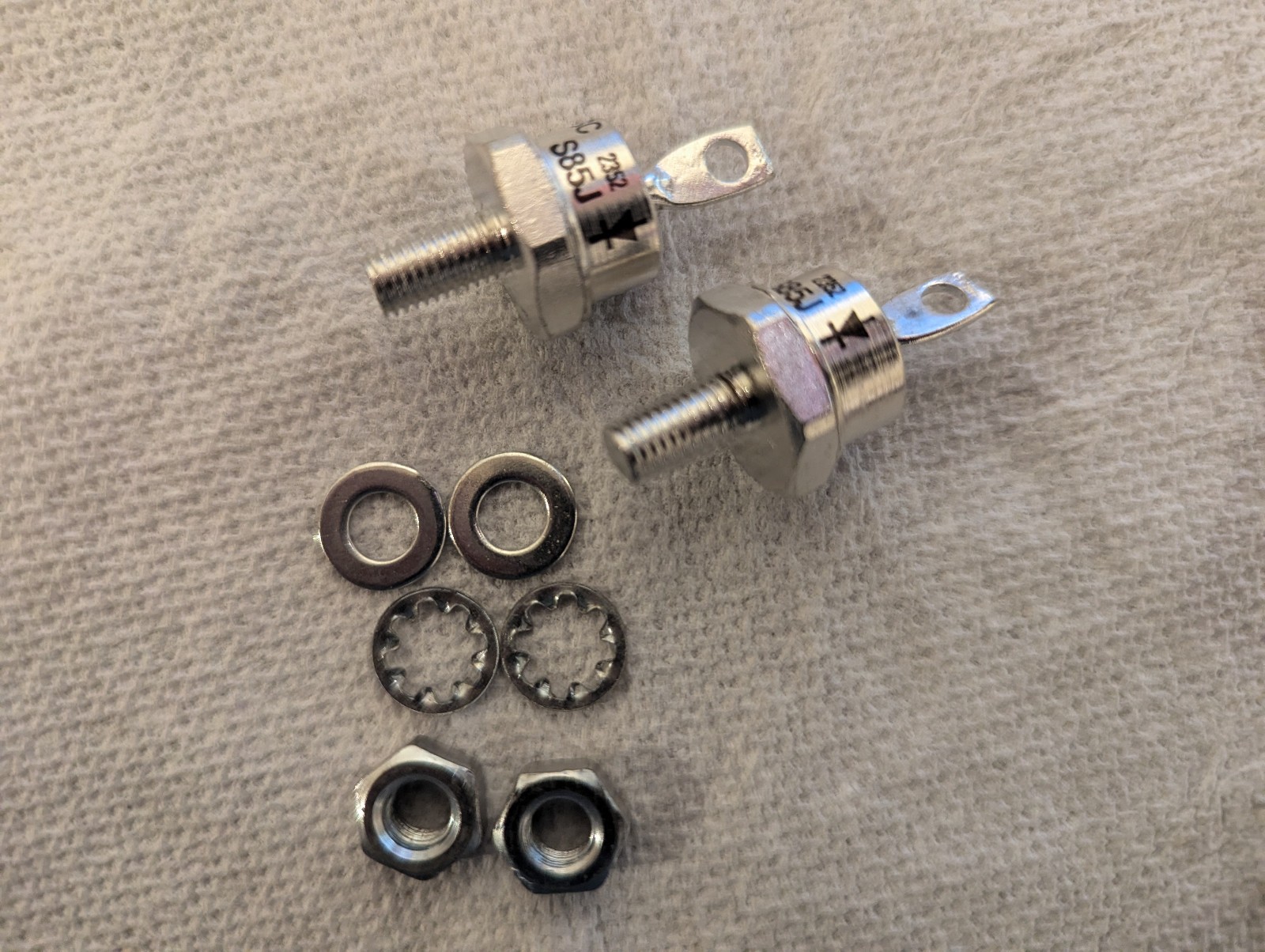 2  85 AMP 600V POSITIVE CATHODE CASE STUD MOUNT DIODE Lincoln Welder 85A