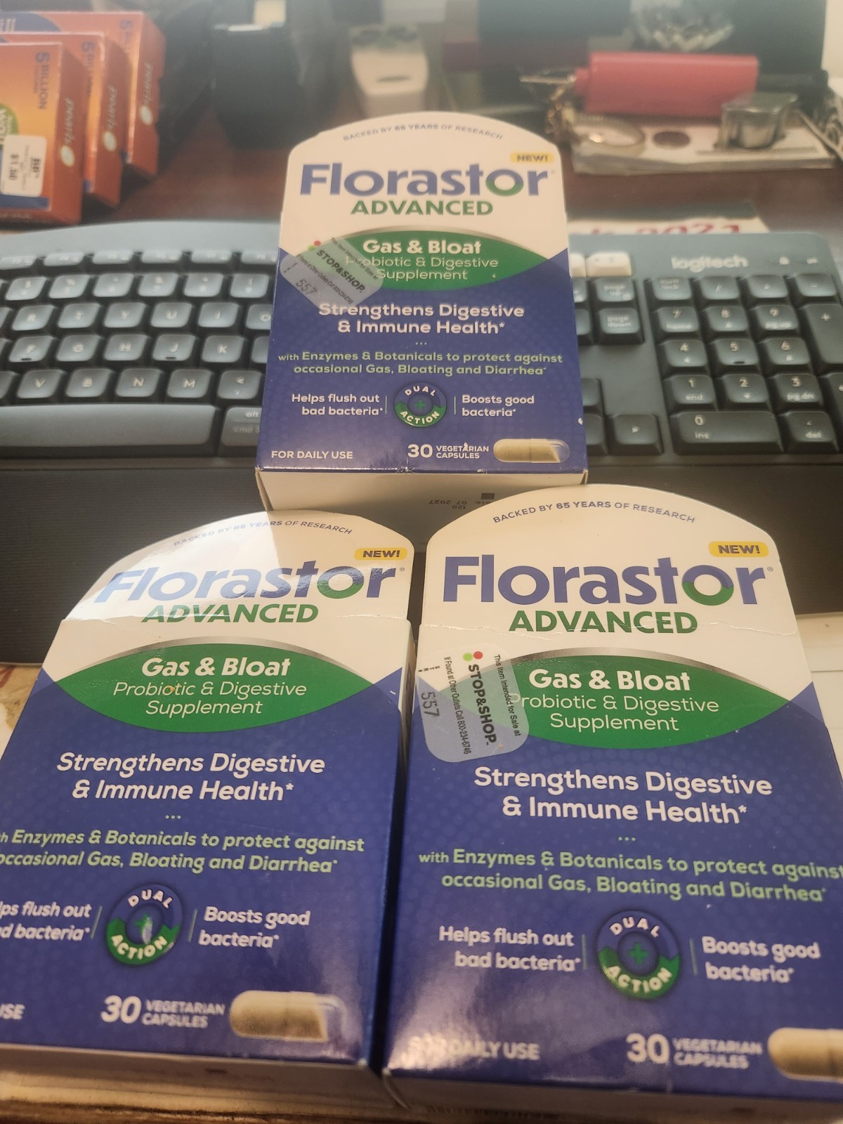 3-Florastor 🔵 Advanced Gas & Bloat Relieve Supplement 30 Cap Exp: 07/26