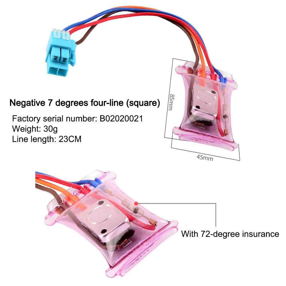 Bimetallic Construction Defrost Thermostat for Refrigerators 4 Wire 7 Degrees