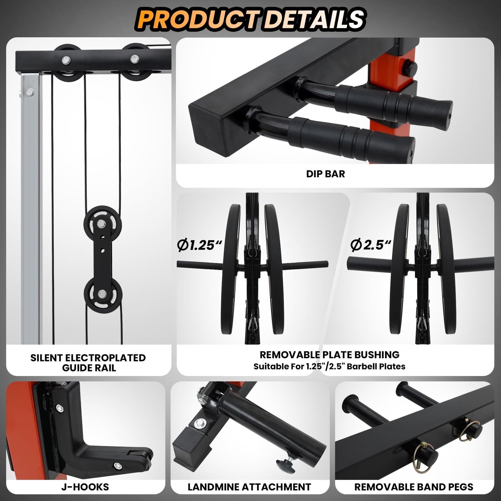 Power Cage 1600LBS Multi-Functional Power Rack Workout w/Pulley System & Dip Bar