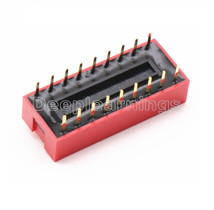 5 PCS Slide Type Switch Module 2.54mm 9-Bit 9 Position Way DIP Red Pitch