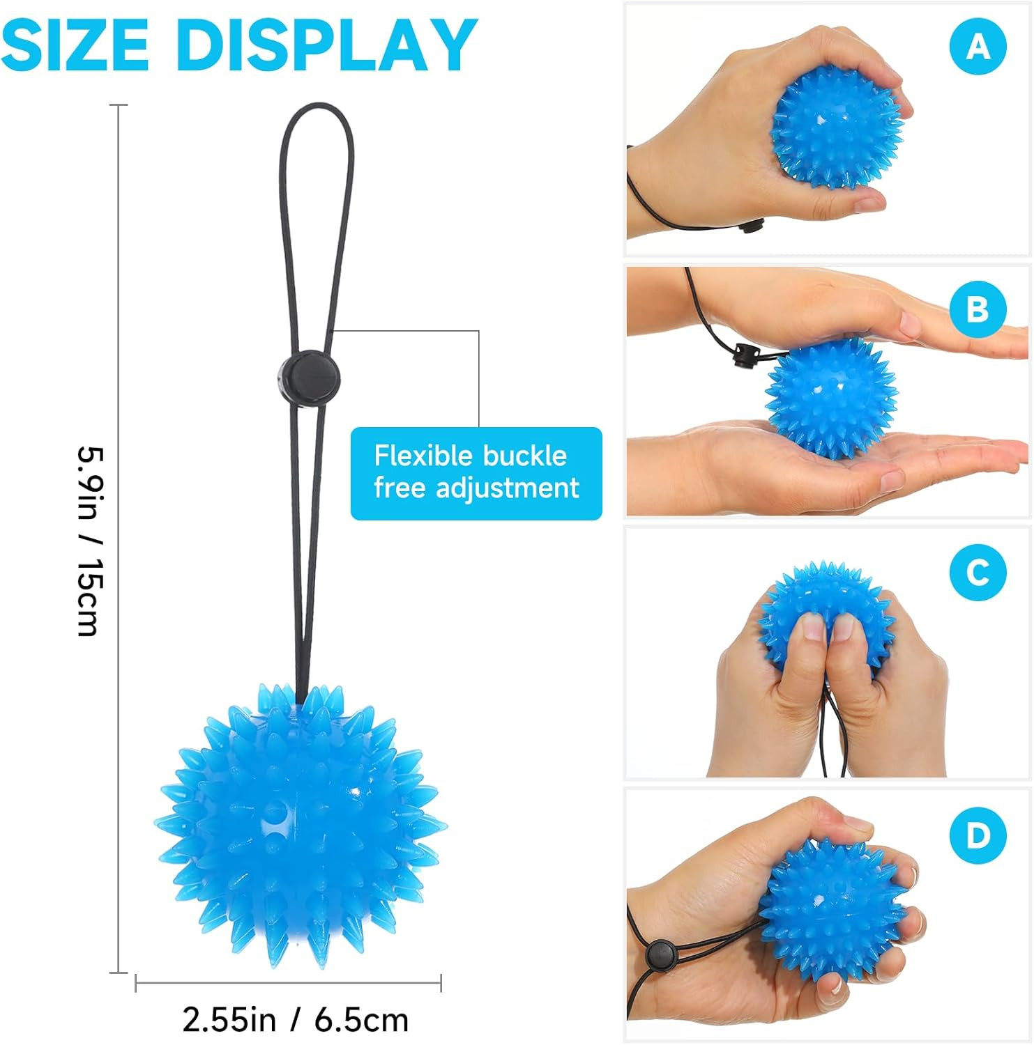 Hand Therapy Balls Set for Grip Strength, Squeeze Exercise, Hand Recovery 2 Pack