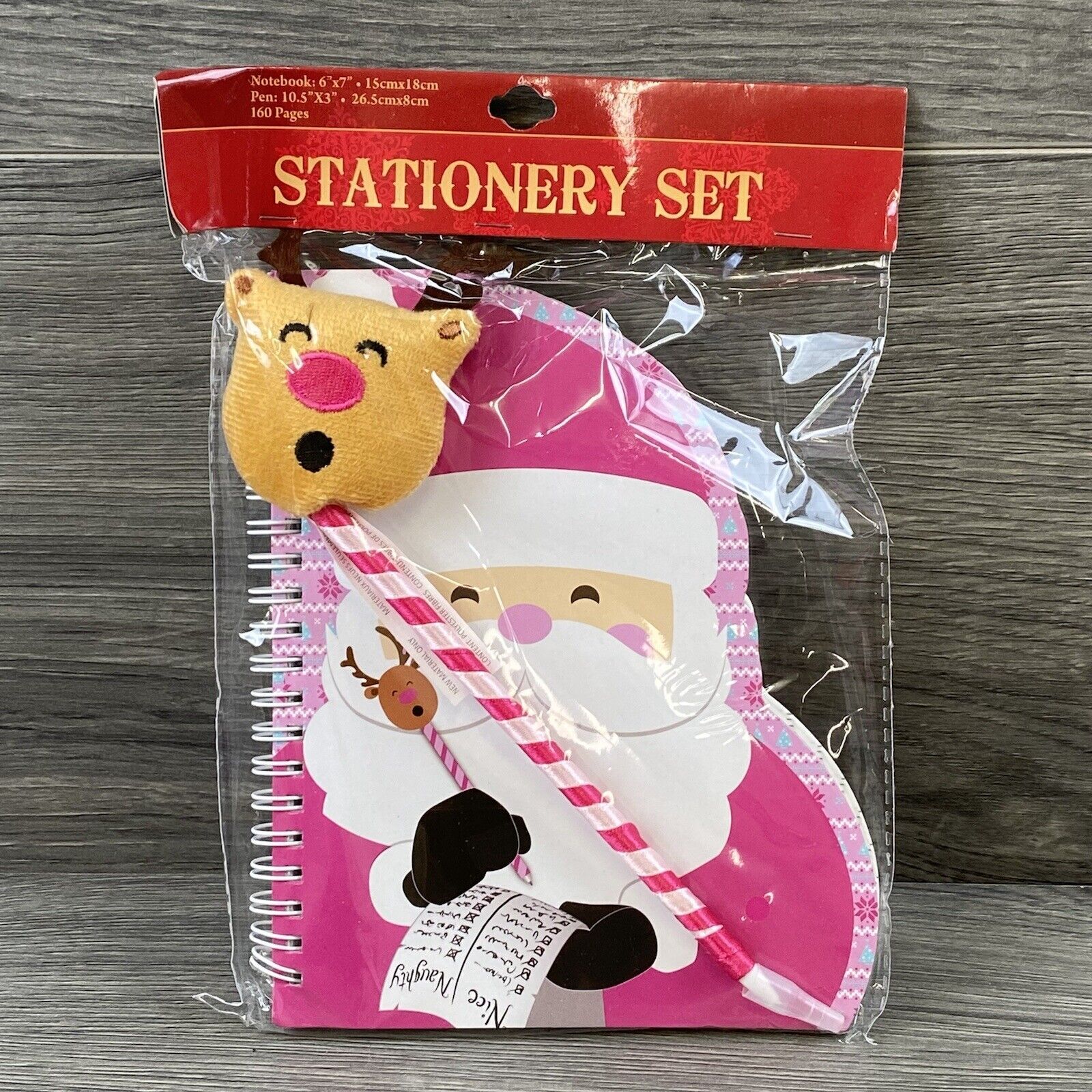 Christmas Stationary Set Santa Clause160 Pages Plus Pen Stocking Stuffer