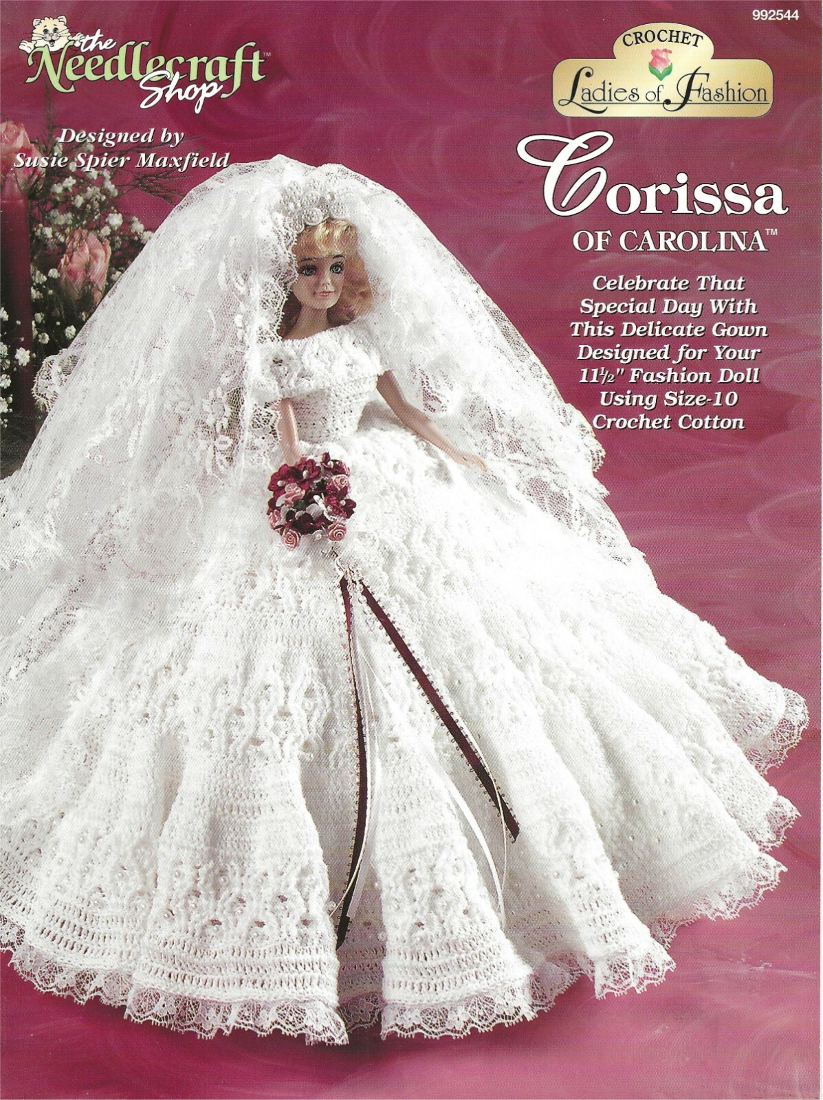 Corissa of Carolina Crochet Wedding Gown Bouquet Veil Delicate Celebrate LOF NEW