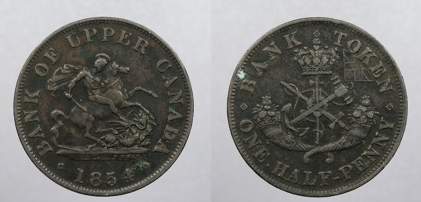 CANADA Upper Canada 1854 Halfpenny Token #WC104954