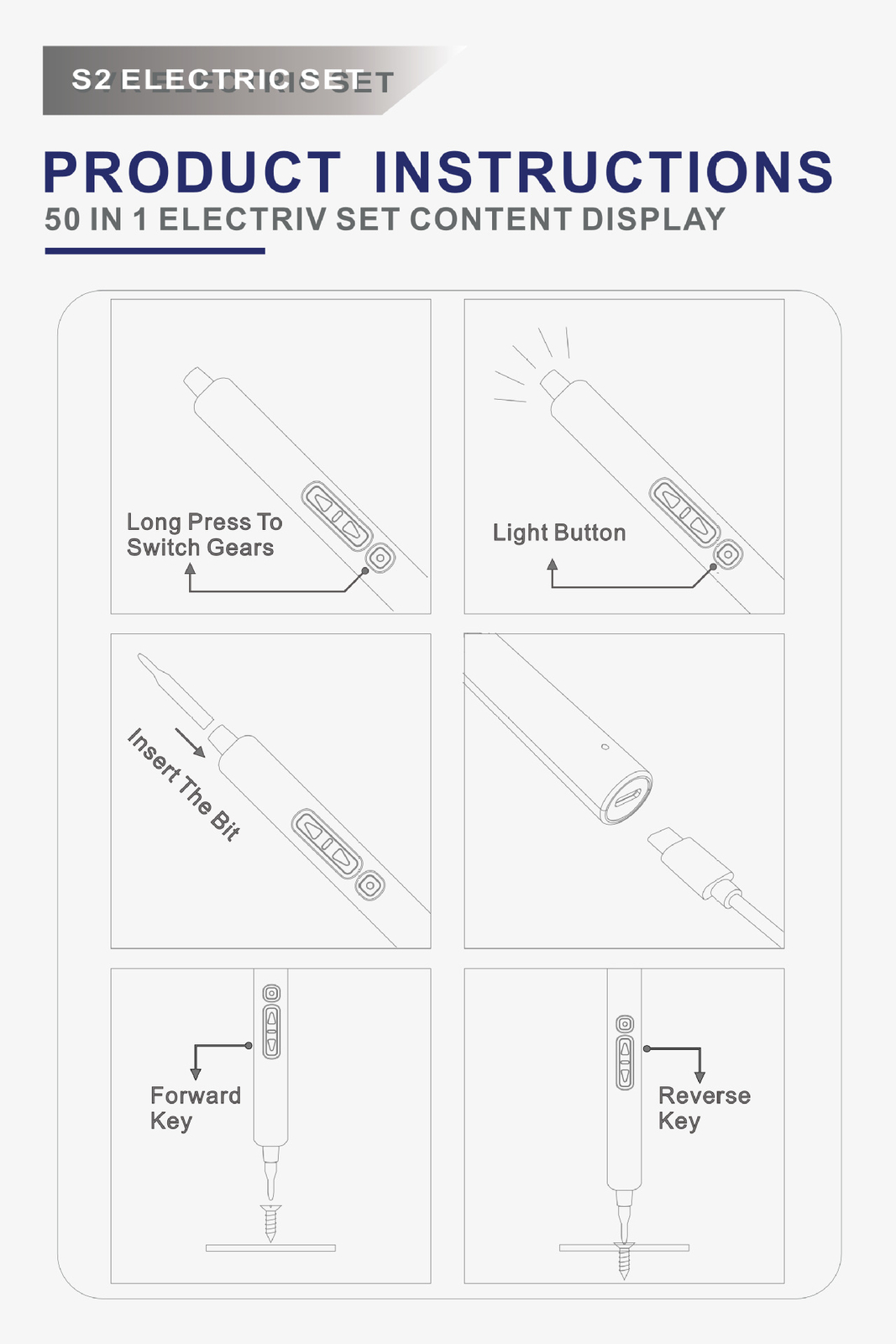 Electric Power Screwdriver Portable Rechargeable Lithium Precision Screw Driver