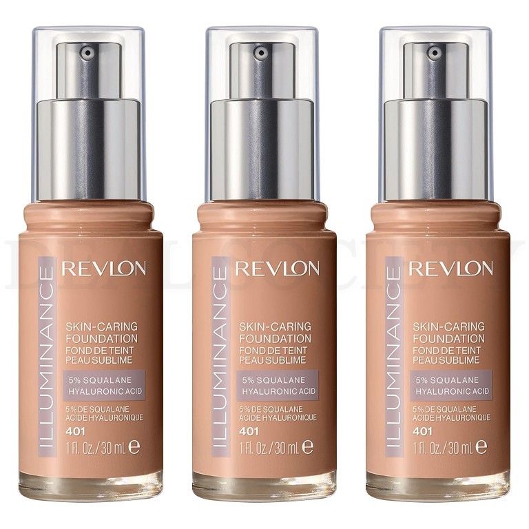 Revlon Illuminance Skin-Caring Foundation 401 Light Coffee 1oz Lot of 3